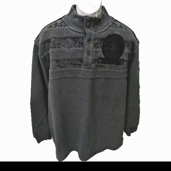 COOGI Henley Pullover Sweater Long Sleeve XXL 2XL 90s Y2K Military - Picture 5 of 10